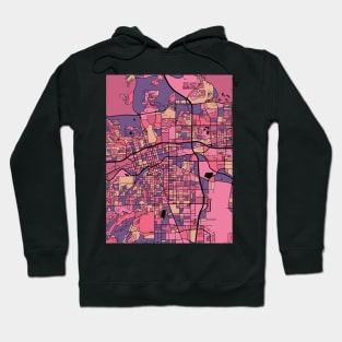 Reno Map Pattern in Purple & Pink Hoodie